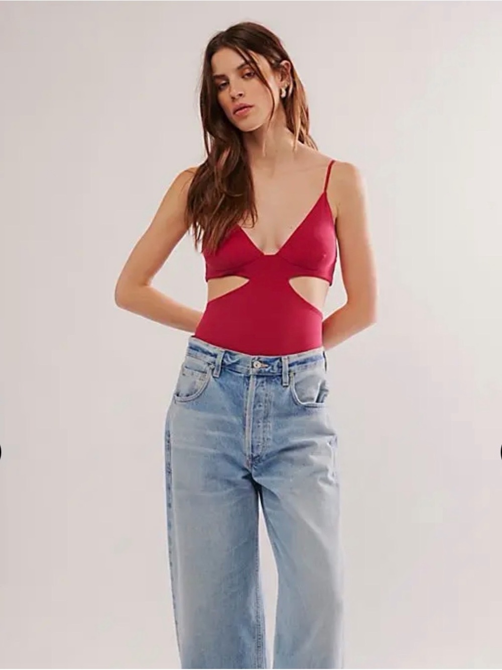 Free People love triangle body suit